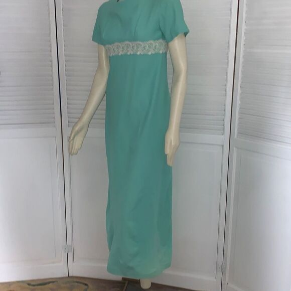 Vintage 60’s Pastel Empire Waist Maxi Dress Size Small - Picture 1 of 16